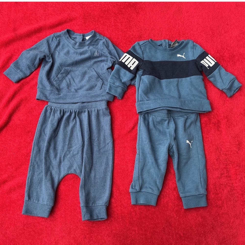 Puma babyGap Tracksuit Outfit Set Baby 3-6 Months Blue Excellent Fleece Bundle